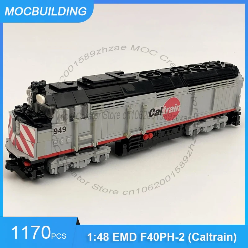 Фото Масштаб 1:48 EMD F40PH-2 (Caltrain) MOC Конструктор из блоков для самостоятельной сборки Модель поезда Развивающие креативные игрушки Подарки 1170 деталей №1