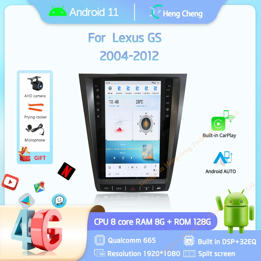 11 8-дюймовый автомобильный мультимедийный видеоплеер для Lexus GS 2004-2012 GPS-навигация