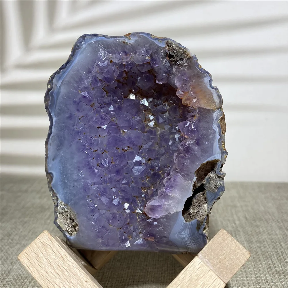 

Natural Agate Amethyst Geode Quartz Crystals Specimen Ornament Home Furnishing Decoration Point Druzy Stone And Reiki Healing