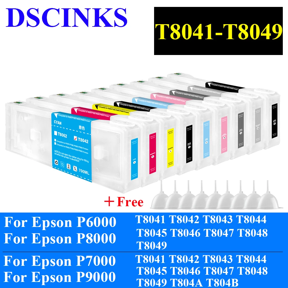 Картридж T8041 T8042 - T8049 для принтера Epson P6000 P7000 P8000 P9000 9 цветов в комплекте 700 мл |