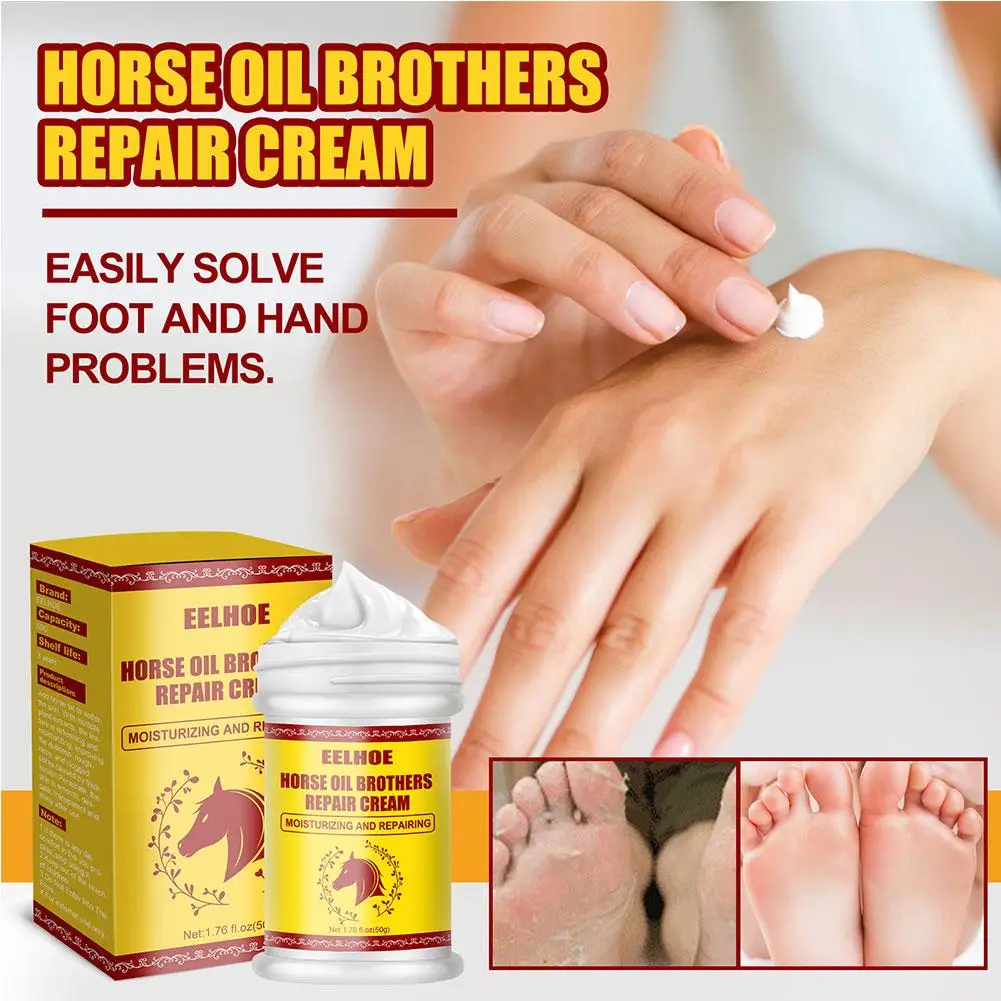 

50g Anti-Dryness Crack Horse Oil Foot Cream Removal Foot Skin Dead Feet Repair Care Cream Anti Moisturizing Chapping Hand I0I1