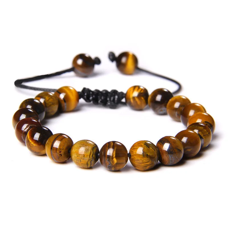 

Men's Bracelet Natural Black Obsidian Hematite Tiger Eye Beads Bracelets Men for Magnetic Health Protection Women Soul Jewelry
