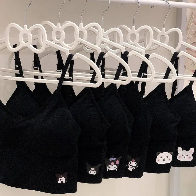 

Cartoon Printing Kuromi My Melody Cinnamoroll Anime Seamless Sleep Underwear Bra Tube Top Cute Vest Without Rims for Girls