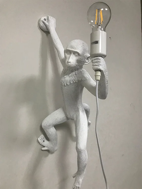 

Black Monkey Lamp Hemp Rope Chandelier monkey lamp gold monkey lamp us plug wall lamp Monkey light table lamp Modern desk lamps