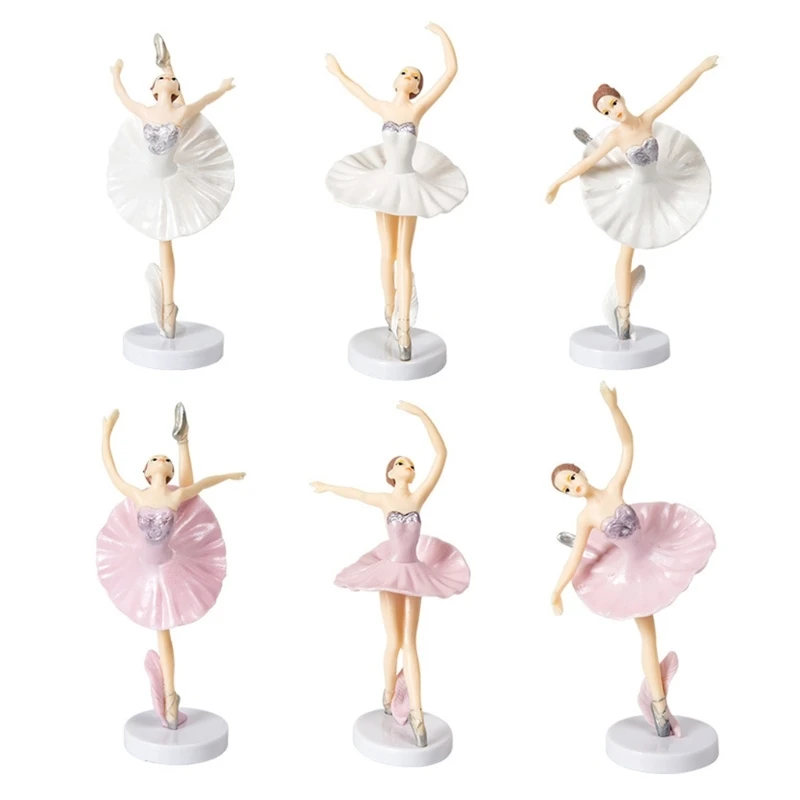 

Set of 6 Cupcake Toppers Ballet Dancer Girls Dessert Cupcake Toppers Party Decors for Girls