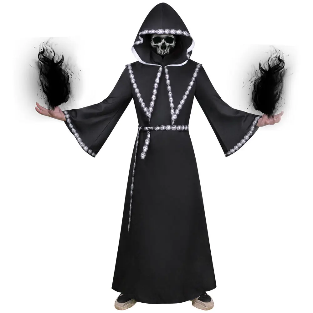 

Halloween Costume Party Cloak of Death Witch Cloak Cosplay Male Wizard Vampire Costume Adult Pharaoh Costume