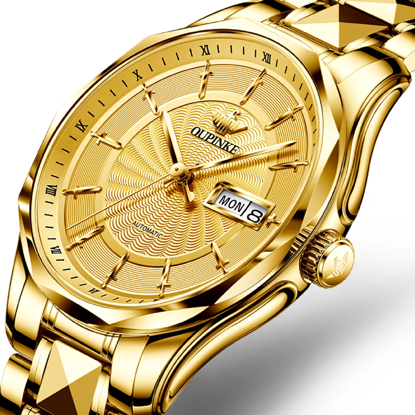 

OUPINKE Original Automatic Men's Luxury Watch Mechanical Sapphire Crystal Wristwatches Stainless Steel Strap Waterproof Watches
