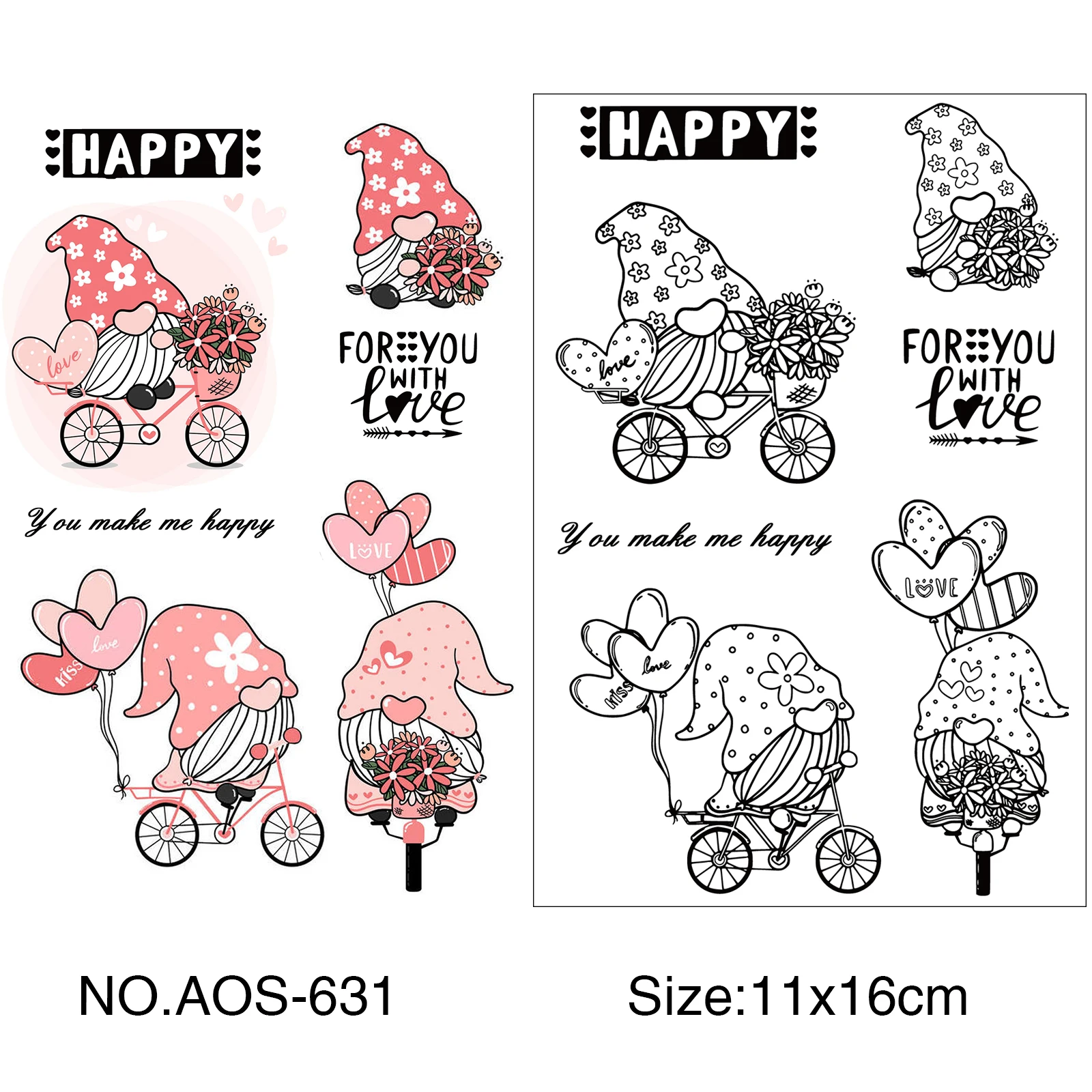 Прозрачные штампы и Вырубные Санта-Клауса на День святого Валентина для сделай