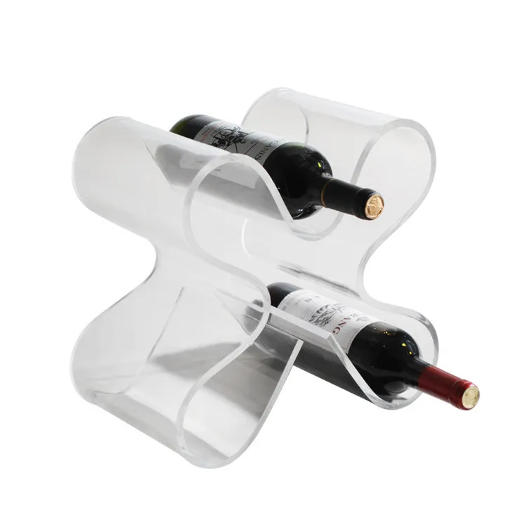

Geometric Design Acrylic Wine Rack Home Decotation Modern Portavini Ornament 2021 Countertop Wine Racks