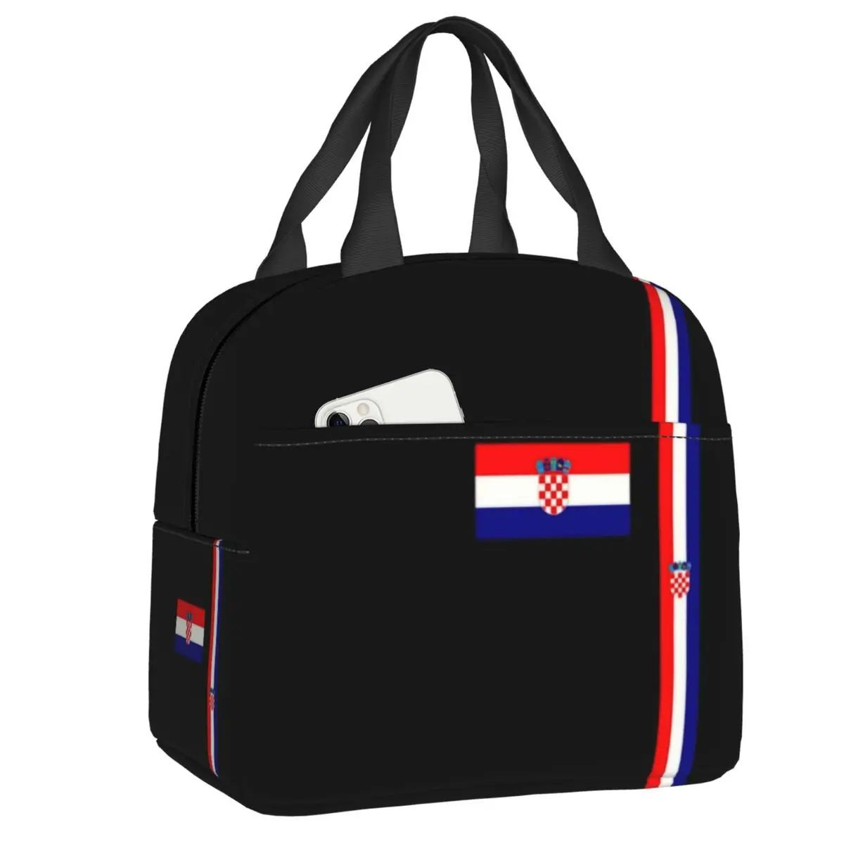 

Флаг Хорватии, сумка для ланча, хорватский патриотический гордый герметичный термоохладитель для пикника, изолированный Ланч-бокс для женщин, сумки для переноски детей