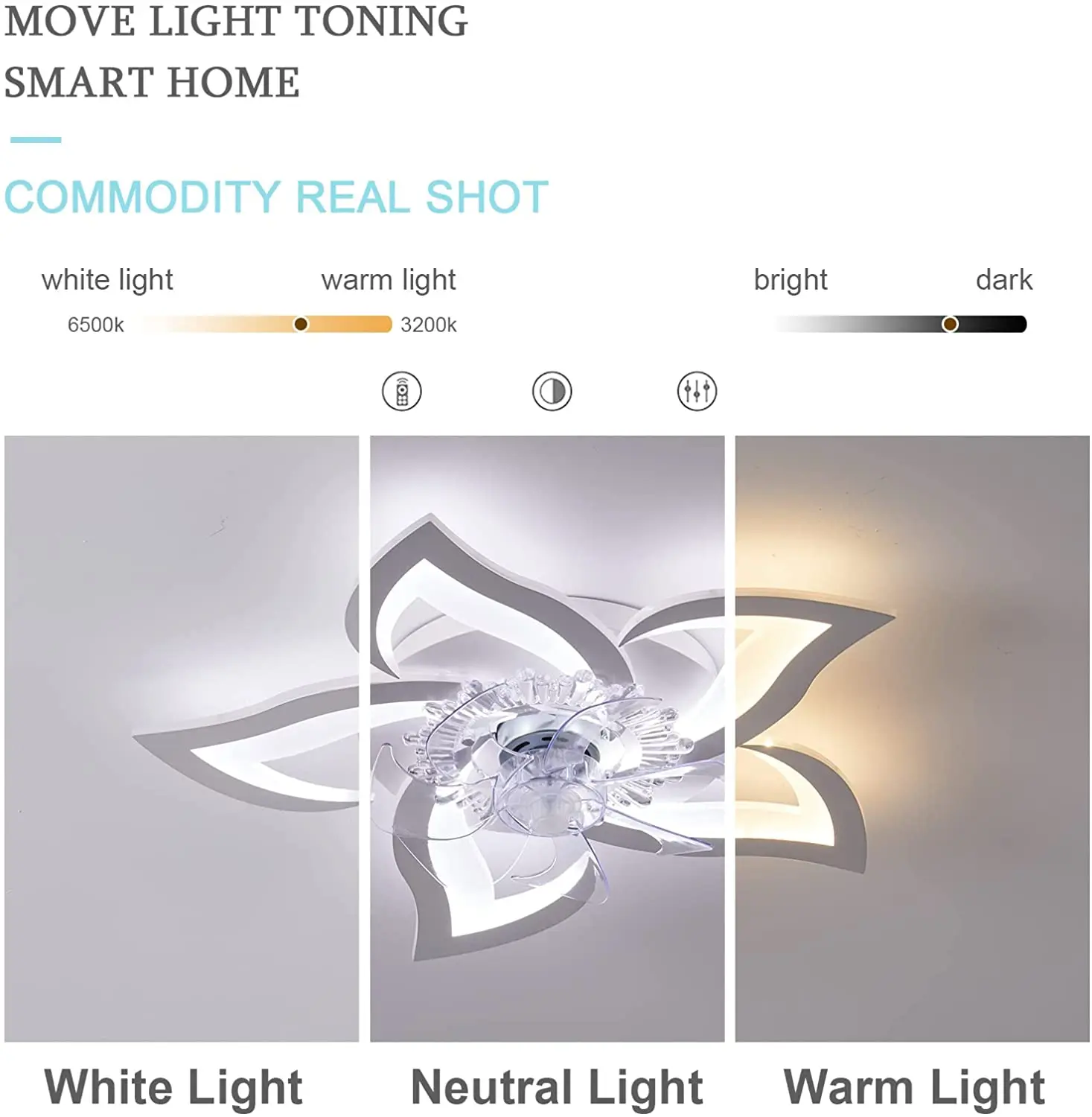 Продажа Светодиодный потолочный вентилятор с подсветкой, тисветильник й потолочный светильник с регулируемой яркостью и дистанционным управление...