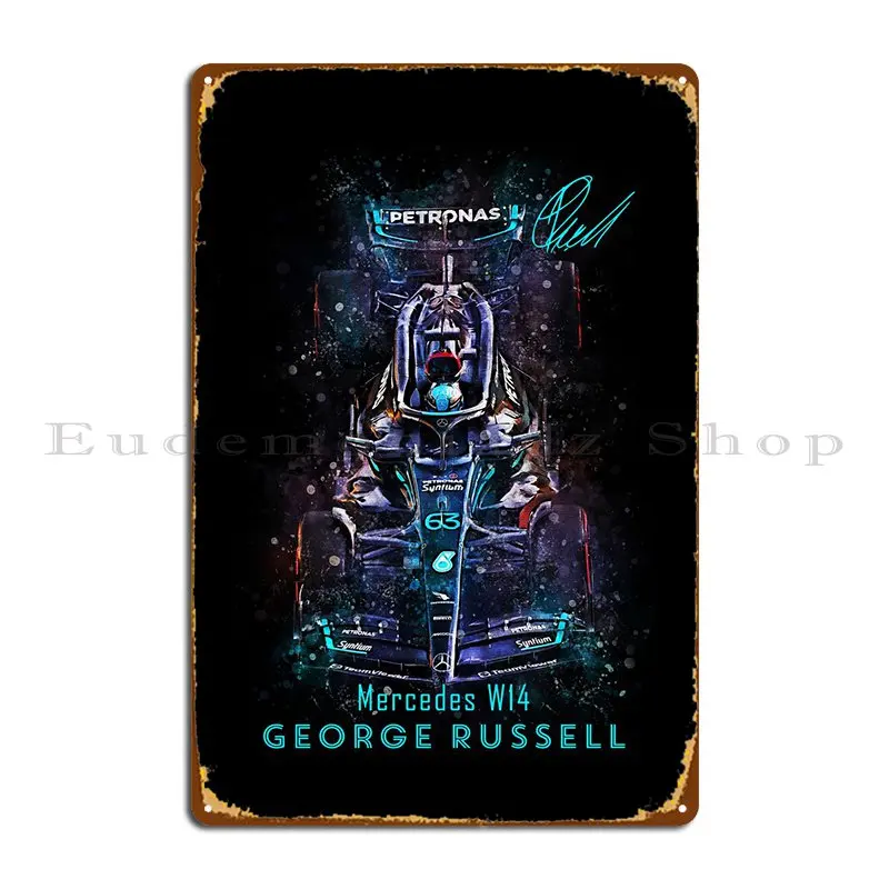 Металлический плакат George Рассел для гаража индивидуальный фотографический