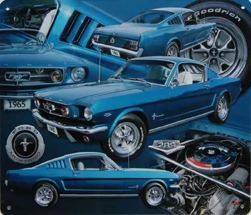 

vintage decor ARTCLUB Aluminum Poster Classic Car Mustang Fastback, Automotive Metal Tin Sign, Art Plaque Garage Wall Decor