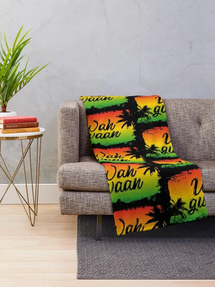 Wah Gwaan Ямайское одеяло с цитатой Hello Slang тонкие мягкие плюшевые клетчатые