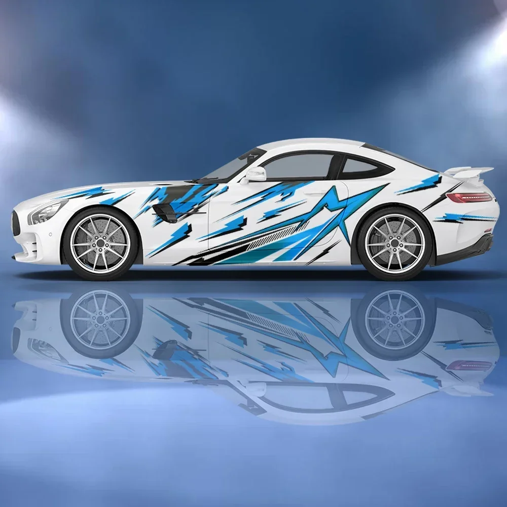 Молния абстрактная неправильная графика автомобильная боковая наклейка