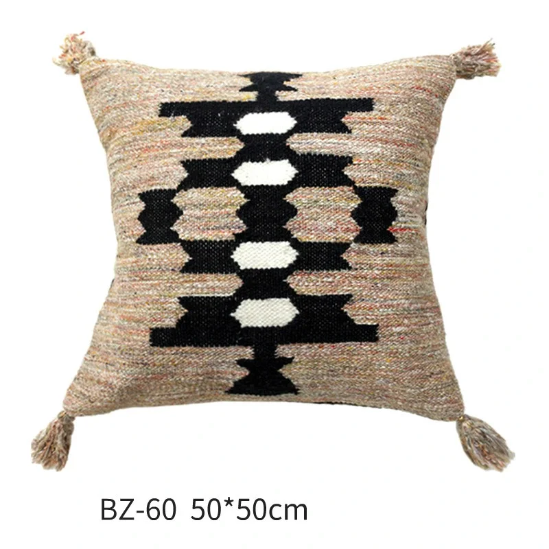

Handmade Wool Pillow Simple Modern American Country Nordic Style Imitation Leather Creative Cushion Cover