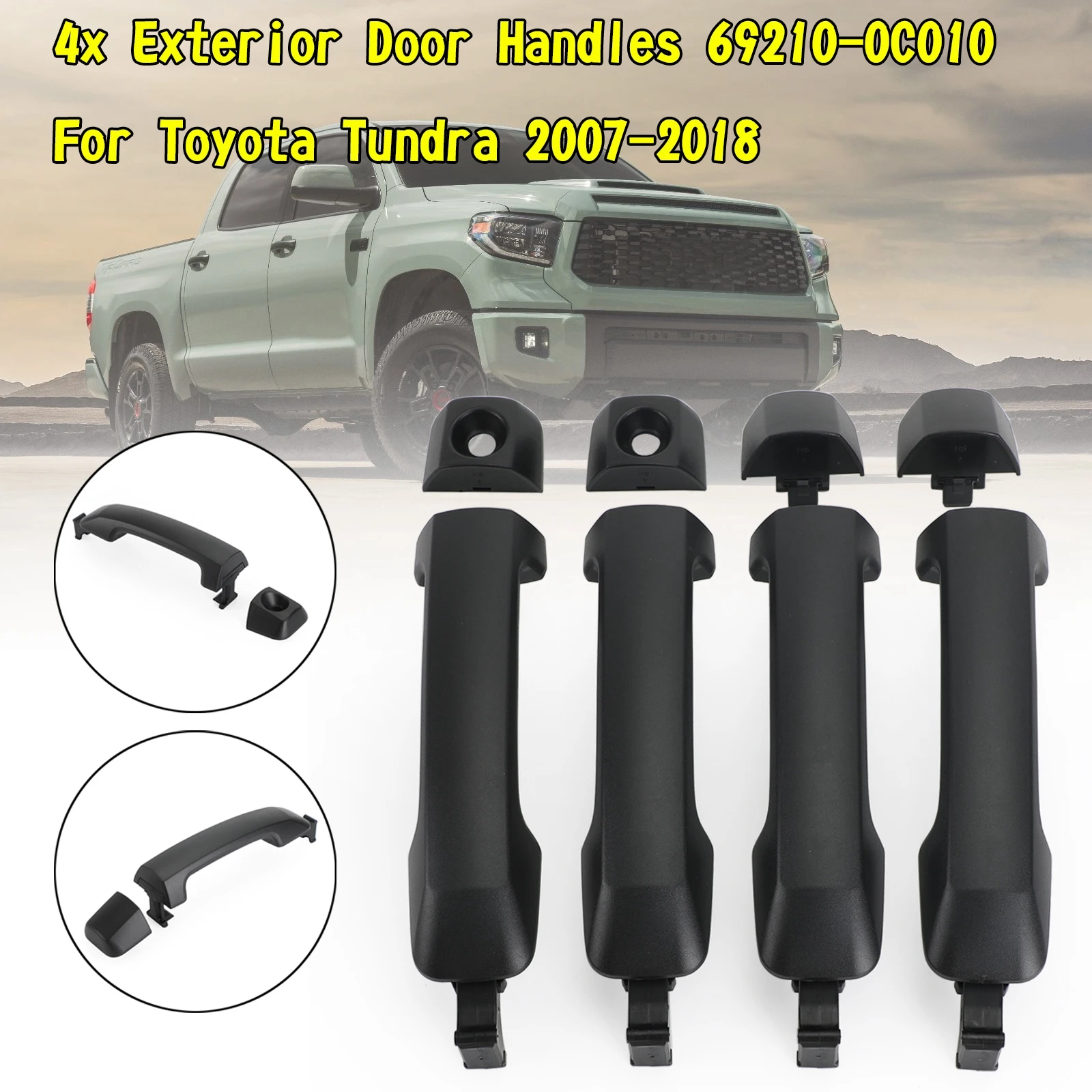 

Areyourshop 4x Exterior Door Handles 69210-0C010 For Toyota Tundra 2007-2018