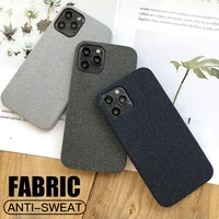 luxury fabrics soft back cover for iphone 13 12 11 pro max case cotton cloth cases for iphone x xr xs max 8 7 6 6s plus coque