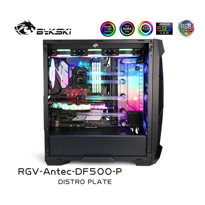 

Bykski RGV-Antec-DF500-P,Acrylic Distro Plate For Antec DF500 Case,Waterway Board Reservoir Pump For PC Water Cooling System