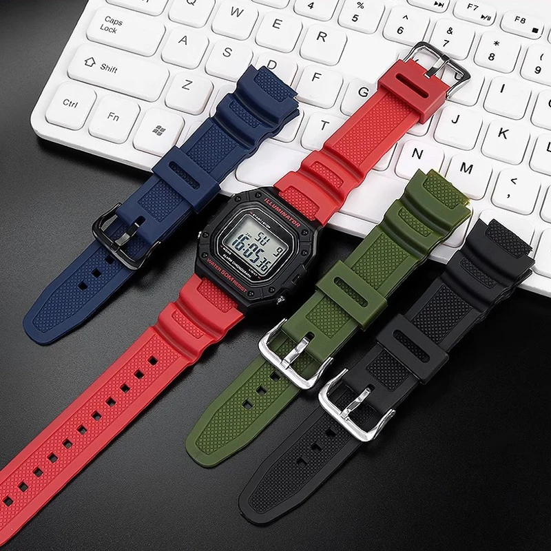Фото Аксессуары для часов Casio DW-291H/DW-290 W-218H/W-219H AQ-S810W AEQ-110W модифицированный водонепроницаемый ремешок для часов из силиконовой смолы №1