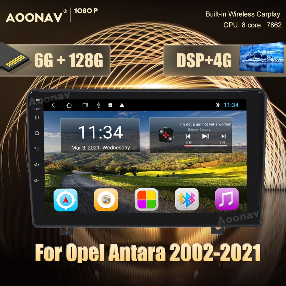 

128GB car radio 2din Android 10.0 For Opel Antara 2002-2021 car multimedia player android auto Autoradio carplay Google stereo