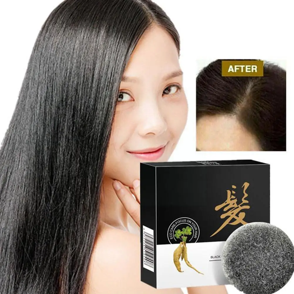 

Natural Organic Mild Formula Hair Shampoo Polygonum Gray Darkening Reverse Hair Cleansing Bar Hair Hair Essence Shampoo Soa L7Q0