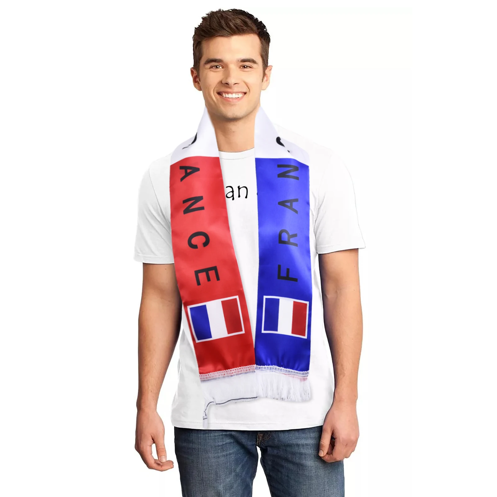 

France Soccer Scarf Football French Fan Scarf Retro Traditional Soccer Scarves For National Days Sporting Events