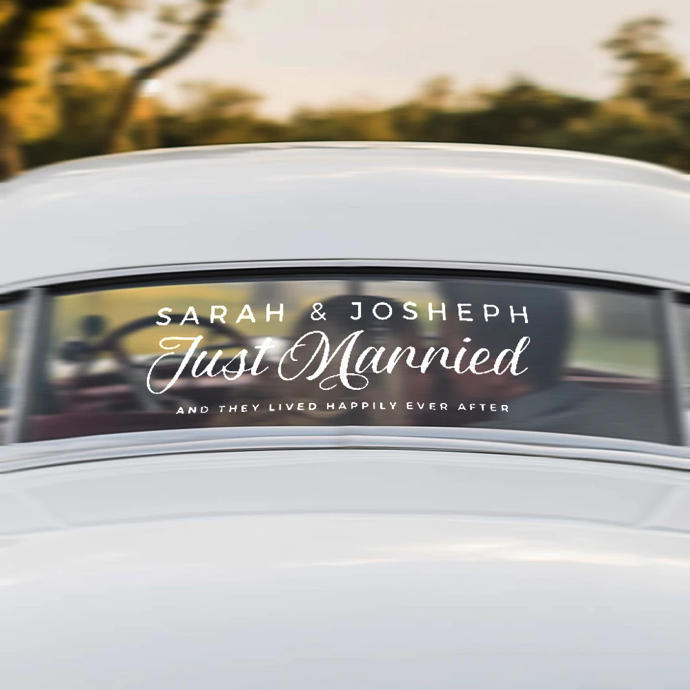 

Персонализированная Свадебная наклейка на автомобиль, Свадебный знак, наклейка на окно автомобиля, Индивидуальный размер для Mr и Mrs, украшение на свадьбу