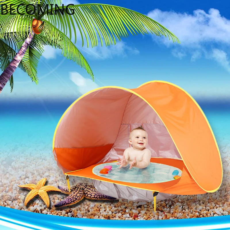 

Baby Beach Tent Children Waterproof Pop Up sun Awning Tent UV-protecting Sunshelter with Pool Kid Outdoor Camping Sunshade Beach