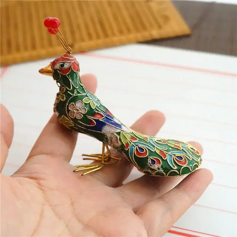 Перегородчатые старые товары в 1990-х годов [птица] Лебедь голубь павлин медная шина перегородчатая эмаль птица украшения