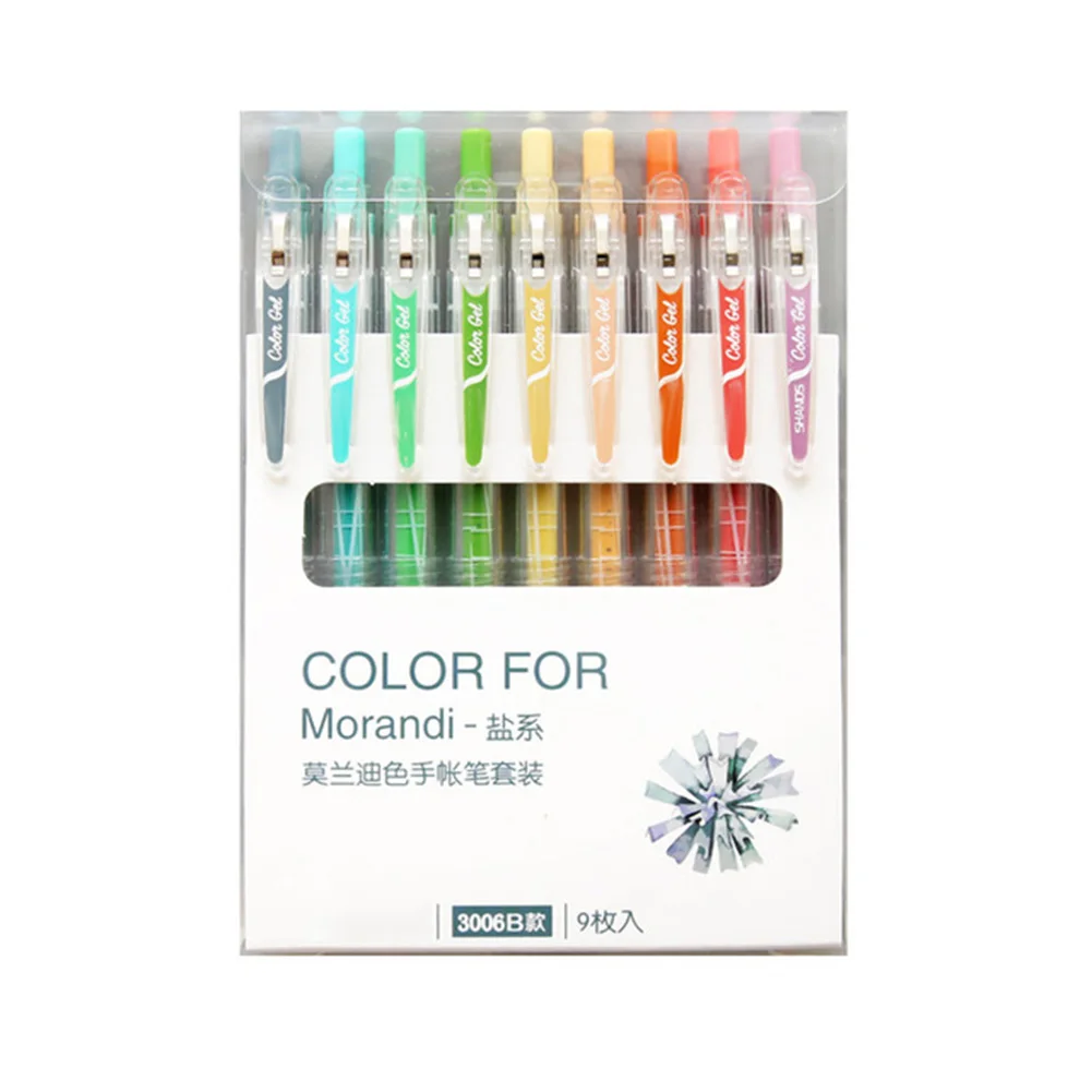 

9 Colors Ballpoint Art Markers Craft Gift Painting Drawing Gel Pen Set Adults Kids School Stationery Journals With Clip Office