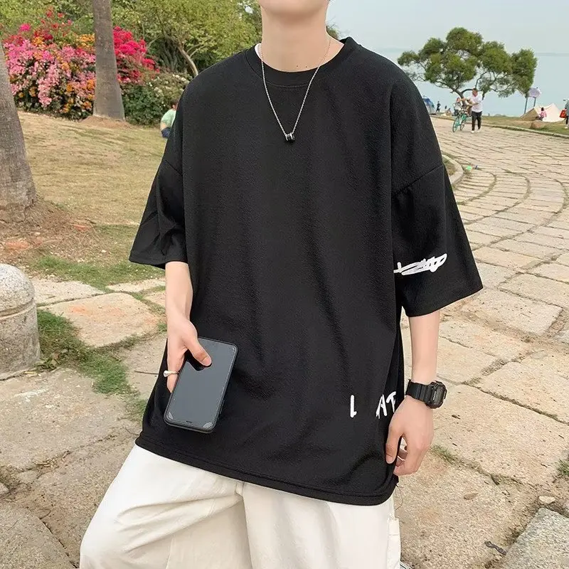 Модный бренд INS свободная футболка с круглым вырезом и половиной рукава