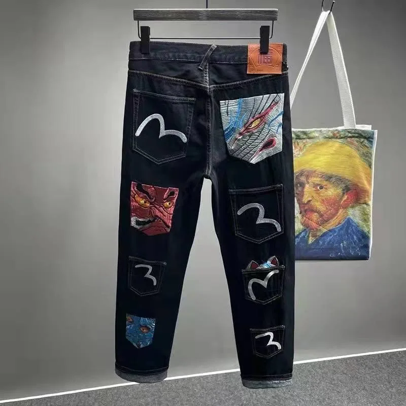 

Japanese Mens Jeans Wabash Work Jeans Vintage American Railroad Worker Cargo Pants Selvedge Denim Jeans Cotton Soft