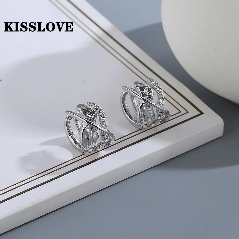 

1 Pcs Fashion Jewelry Metal Clip Earring Popular Design High Quality Shiny Crystal Hot Selling Ear Cuff Clip For Party Gift
