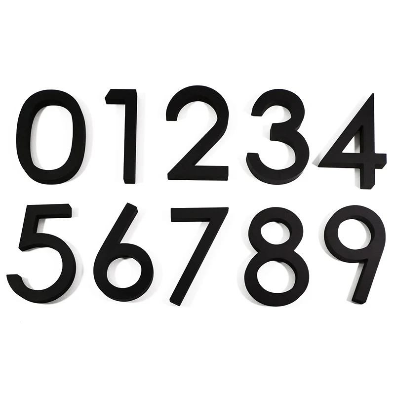 

Address Big Modern Door Alphabet Floating House Number Letters Sign #0-9 Black Numbers 125mm 5 in Home Outdoor