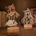 3D Аниме 16 цветов светодиодный ночсветильник с дистанционным управлением Nekopara для кавайной спальни Декор Светильник манга уайфу настольная лампа Nekopara