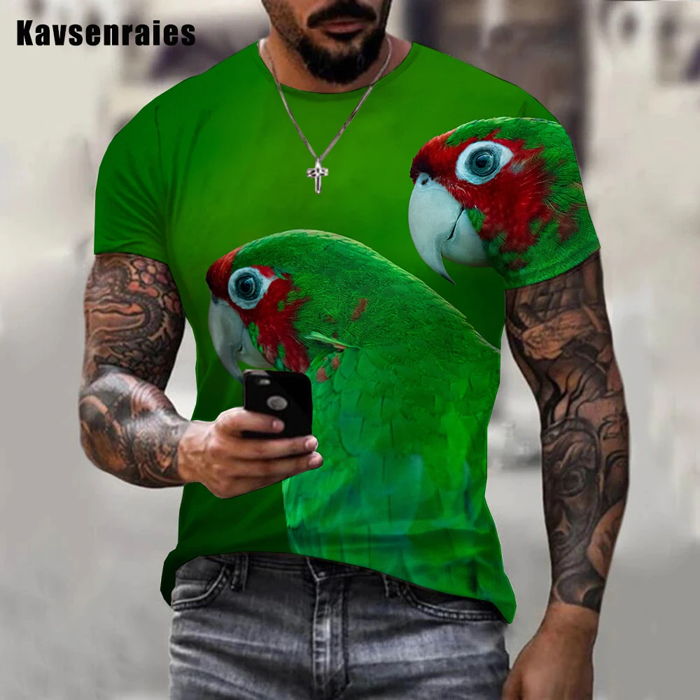 

Футболка Мужская/женская с 3D-принтом попугая, модная повседневная рубашка в стиле Харадзюку, топы большого размера, одежда 2XS-5XL