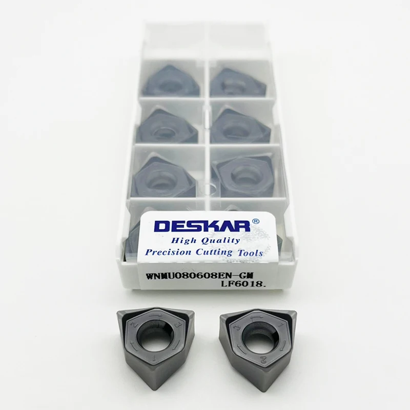 

WNMU080608 EN GM LF6018 90-градусная двусторонняя шестигранная фрезерная пластина с быстрой подачей MFWN WNMU Твердосплавная пластина с лезвием фрезы