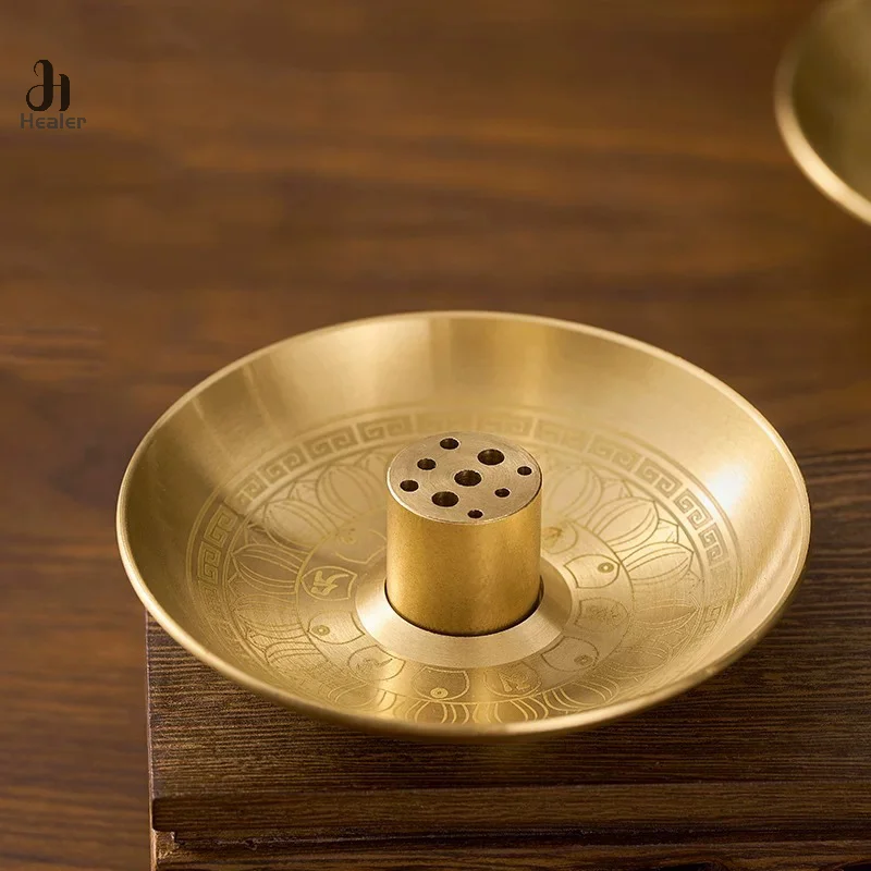 Фото Круглая курильница, 9-луночный держатель для благовоний, поднос для ароматических палочек, держатель Palo Santo, держатель для шалфея для Mediation Yoga Ritual №1