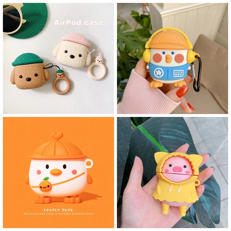 

3D Silicone Hot Stereoscopic Taddy Dog Cute Case for AirPods pro Bluetooth Earphone Case for Airpods 2 Protective Cover