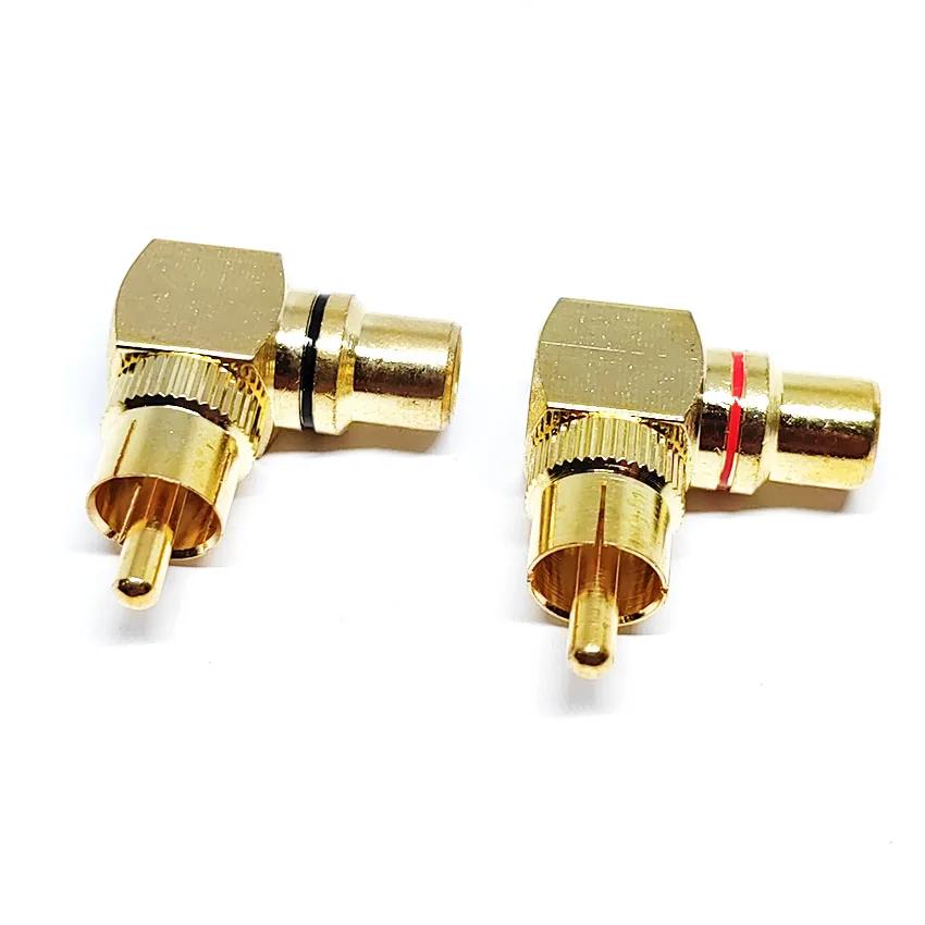 Конвертер RCA L-типа прямоугольный полностью медный переходник Папа-мама с