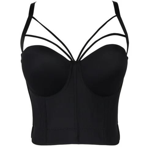 Sexy Sleeveless Short Tops Women Bustiers Casual Crop Top Summer Lingerie Solid Underbust Corset Woman Push Up Bra Clothes