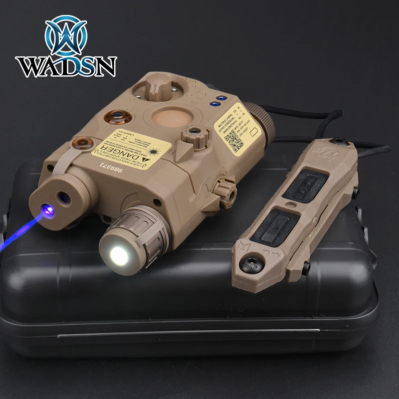 WADSA PEQ-15 Red/Green /Blue IR Laser LED Whitelight Storbe Airsoft Wepon Light Pressure Switch Combo set 20mm Rail DBAL NGAL