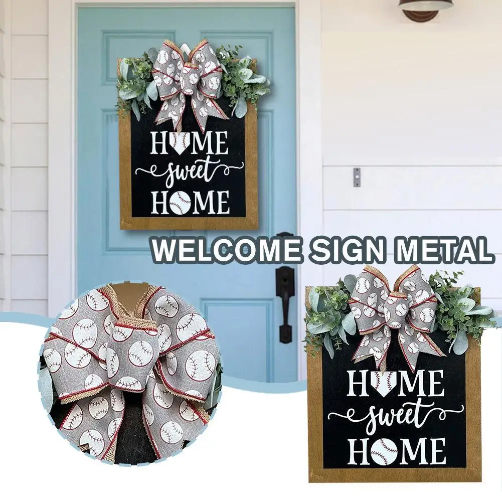 

28cm Welcome Sign Baseball Decor Nordic Wood Wall Decor Hanging Wooden Sign Board For Farmhouse Porch Bar Cafe Door Decorat O9G9