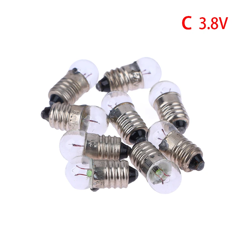 

Набор из 10 стеклянных миниатюрных лампочек 1.5В 2.5В 3.8В