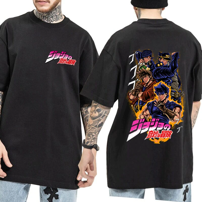 

Japanese Anime Jojo's Main Character Print T-shirts Summer Graphic Tees Jojo's Bizarre Adventure Tees Harajuku Tshirt