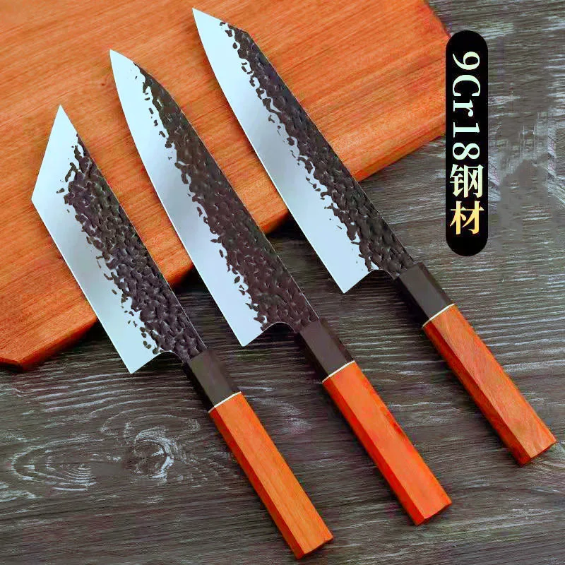 

90Cr18MoV Chef Kiritsuke Nakiri Knife Japanese Salmon Sushi Knife Slicer Fish Filleting Raw Slicing Santoku Knives Set