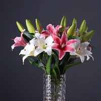 90cm artificial lily stargazer lillies plant large flowers pink bud single lily for home artificial flower wedding decoration