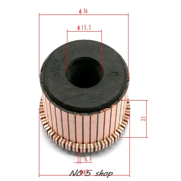 

5 шт., 13,5x36(40)x 25 мм, медные стержни, коллектор электродвигателя