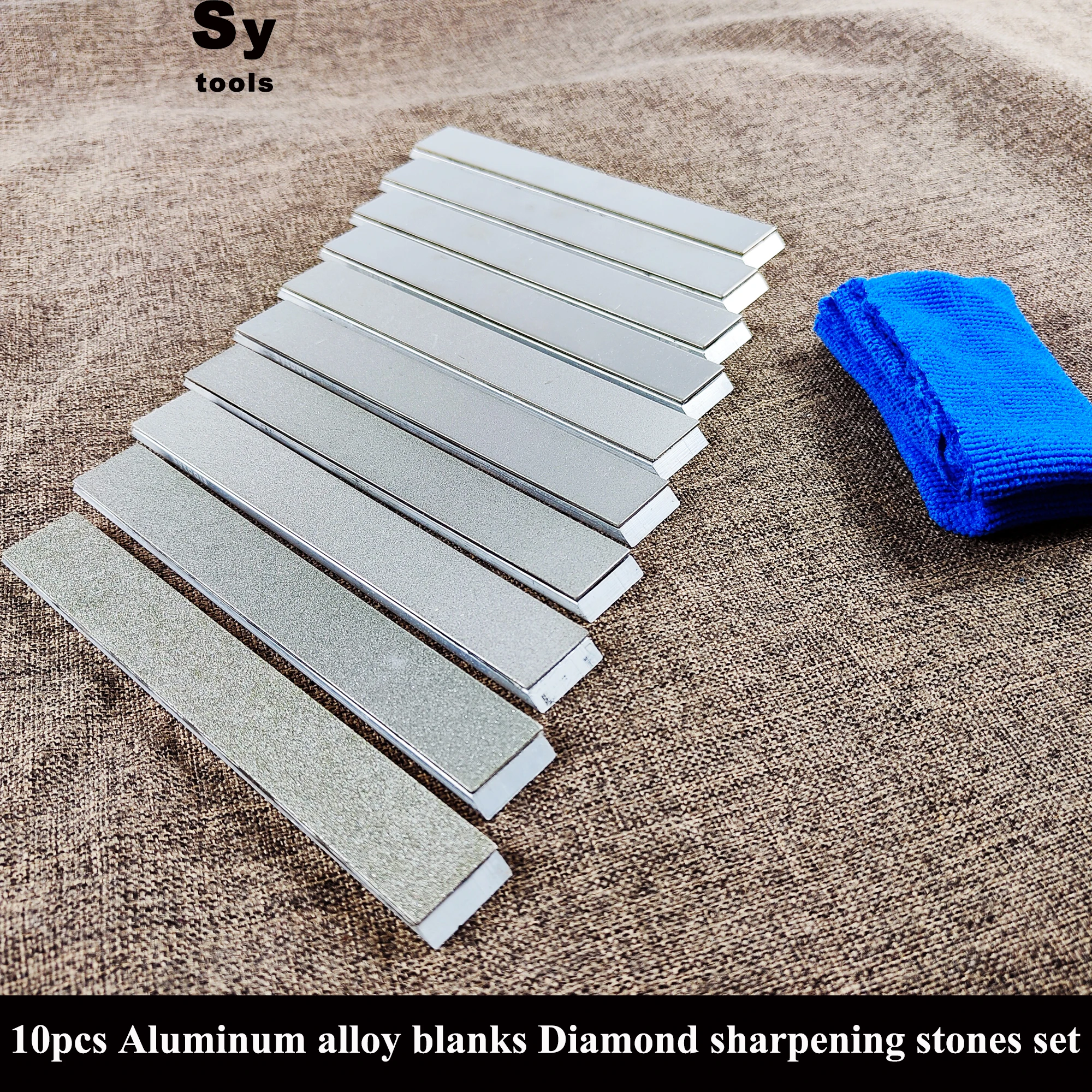 10pcs diamond Knife sharpening stones set with Aluminum alloy blanks 150x20x6mm for Ruixin pro rx008 knife sharpener